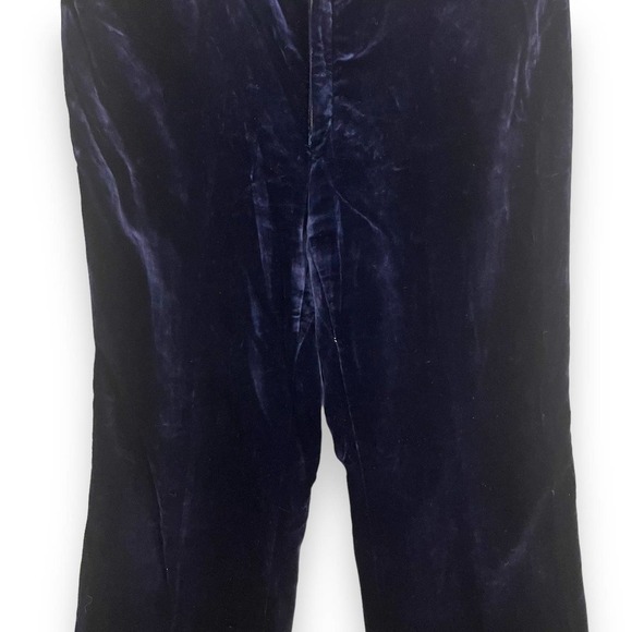 Velvet Pants Womens Large Blue Wide Leg High Rise Trouser Vintage Whimsigoth - Picture 5 of 12